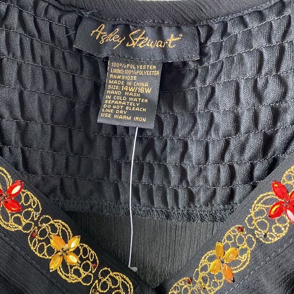 Ashley Stewart spaghetti strap tank top jeweled bedazzled - Picture 5 of 5